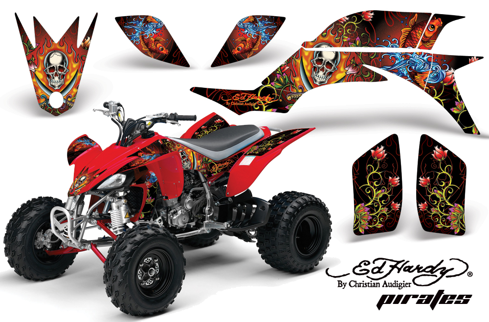 Yamaha YFZ450 04-08 Graphics EDHardy Pirates Red